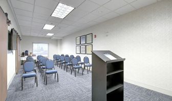 Professional meeting room at Holiday Inn Express & Suites Airport-Calgary.