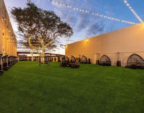 Hotel garden at Wyndham DFW Airport.