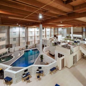 Pool area at Wyndham DFW Airport.