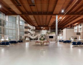 Hotel reception and lobby at Wyndham DFW Airport.