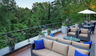 Outdoor terrace at Boston Marriott Burlington.