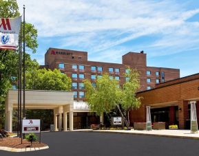 Hotel parking at Boston Marriott Burlington.