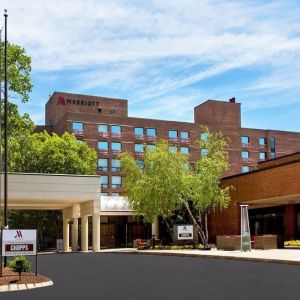 Hotel parking at Boston Marriott Burlington.