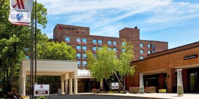 Hotel parking at Boston Marriott Burlington.