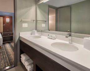 Guest bathroom at Boston Marriott Burlington.