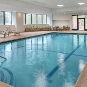 Indoor pool at Boston Marriott Burlington.