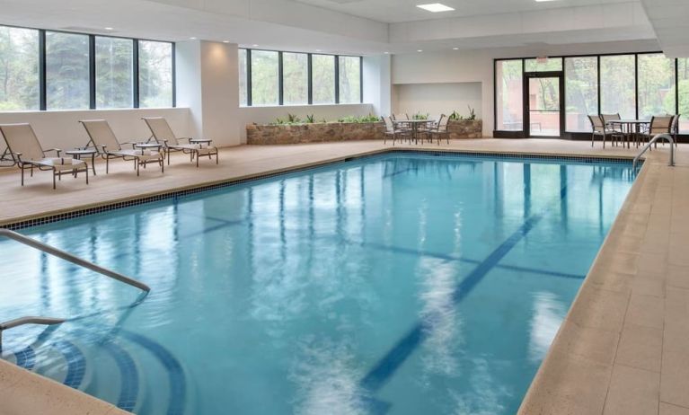 Indoor pool at Boston Marriott Burlington.