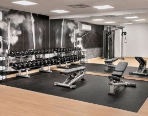 Fitness center at Boston Marriott Burlington.