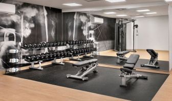 Fitness center at Boston Marriott Burlington.