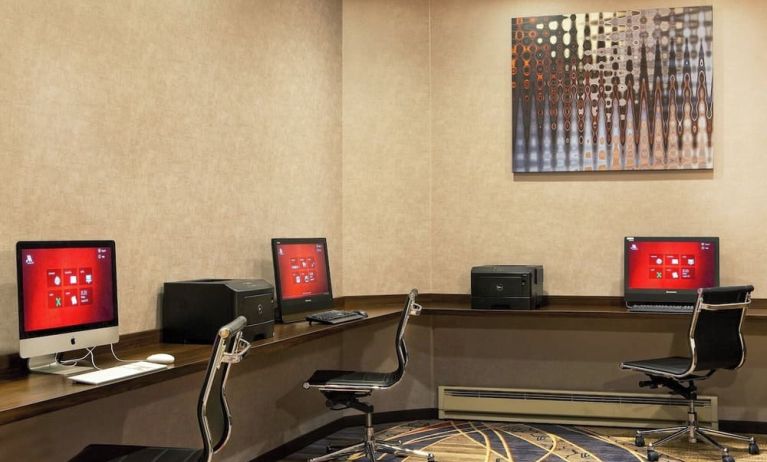 Business center at Boston Marriott Burlington.