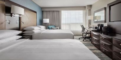 Queen beds at Boston Marriott Burlington.