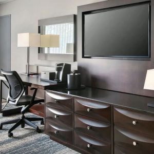 Workspace at Boston Marriott Burlington.