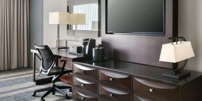 Workspace at Boston Marriott Burlington.