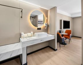 Guest bathroom at Ly New York Hotel.