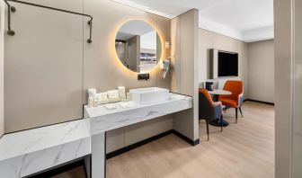 Guest bathroom at Ly New York Hotel.