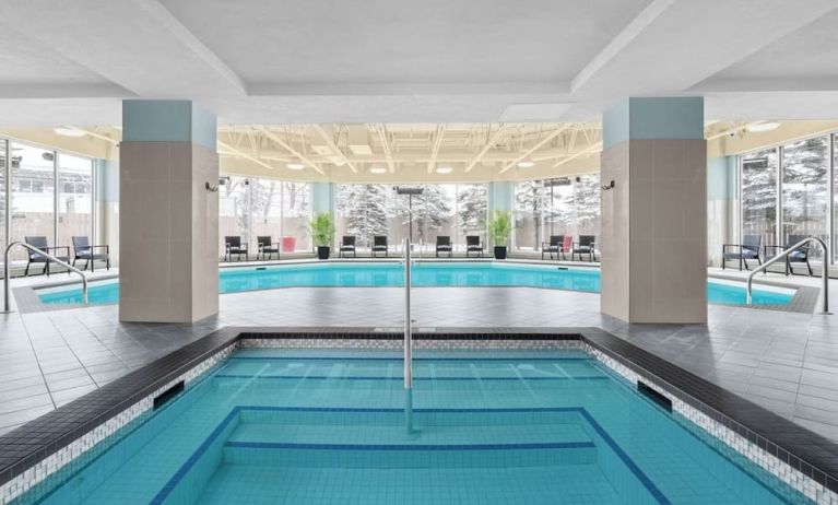 Relaxing indoor pool at Hilton Garden Inn Calgary Airport.