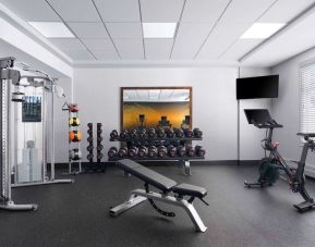 Fully equipped fitness center at Hilton Garden Inn Calgary Airport.