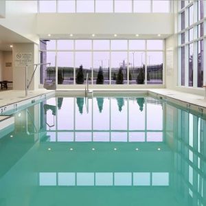 Relaxing indoor heated pool at DoubleTree By Hilton Montreal Airport.