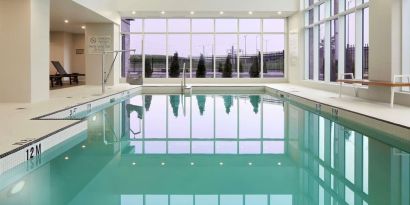 Relaxing indoor heated pool at DoubleTree By Hilton Montreal Airport.