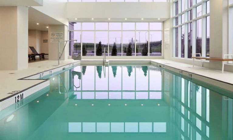 Relaxing indoor heated pool at DoubleTree By Hilton Montreal Airport.