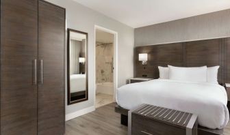 Day use room with private bathroom at the Embassy Suites by Hilton Montreal Airport.