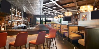 Hotel bar at Courtyard By Marriott Kitchener.