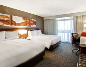 Day use twin room with work desk and private bathroom at Hilton Mississauga Meadowvale.