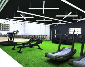 Fully equipped fitness center at Hilton Mississauga Meadowvale.