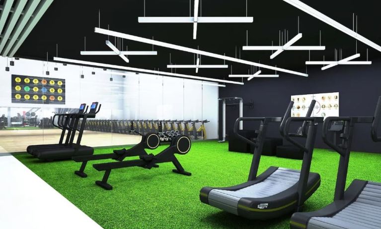 Fully equipped fitness center at Hilton Mississauga Meadowvale.