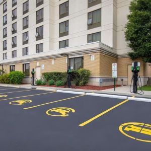 Parking area at Hampton Inn By Hilton Toronto Airport Corporate Centre.
