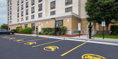 Parking area at Hampton Inn By Hilton Toronto Airport Corporate Centre.
