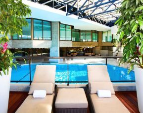 Relaxing indoor pool at DoubleTree By Hilton Montreal.