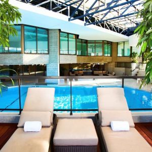 Relaxing indoor pool at DoubleTree By Hilton Montreal.