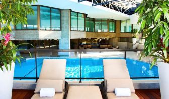 Relaxing indoor pool at DoubleTree By Hilton Montreal.