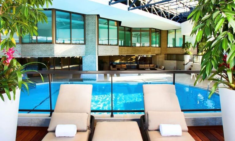 Relaxing indoor pool at DoubleTree By Hilton Montreal.