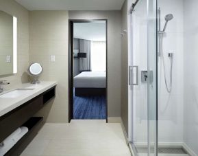 Private bathroom with shower at DoubleTree By Hilton Montreal.