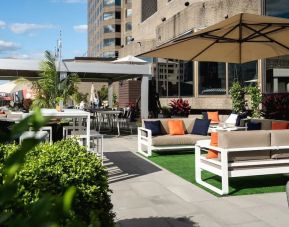 Exterior patio at DoubleTree By Hilton Montreal.