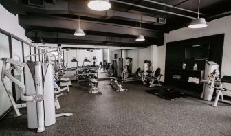 Fully equipped fitness center at DoubleTree By Hilton Montreal.