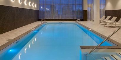 Relaxing indoor pool at Hilton Garden Inn Montreal Midtown.