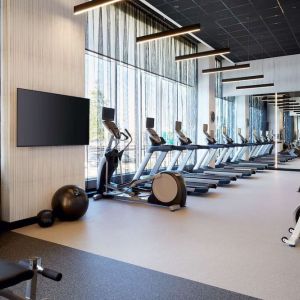 Fully equipped fitness center at Hilton Garden Inn Montreal Midtown.