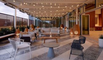 Hotel terrace at Hilton Garden Inn Montreal Midtown.