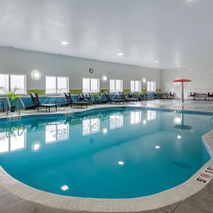 Heated indoor pool at Hampton Inn & Suites By Hilton Edmonton/West.