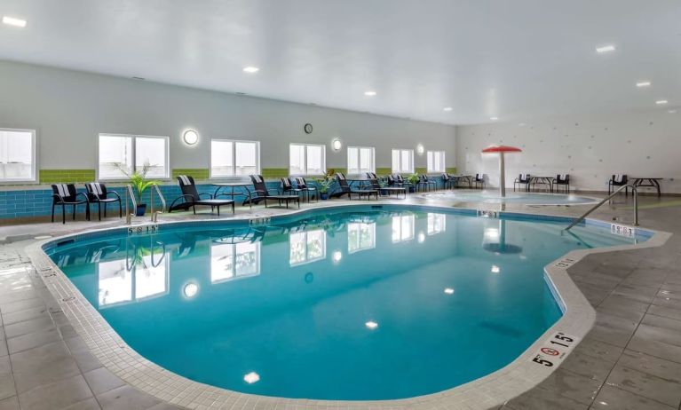 Heated indoor pool at Hampton Inn & Suites By Hilton Edmonton/West.