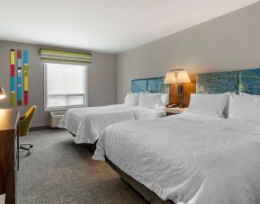 Day use twin room with TV, work desk and private bathroom at Hampton Inn & Suites By Hilton Edmonton/West.