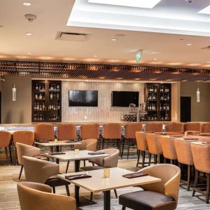 Hotel bar and lounge area at DoubleTree By Hilton Kitchener.