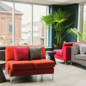 Comfortable lounge area at the Hilton Garden Inn Fredericton.