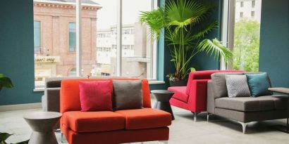 Comfortable lounge area at the Hilton Garden Inn Fredericton.