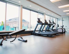 Fully equipped fitness center at the Hilton Garden Inn Fredericton.