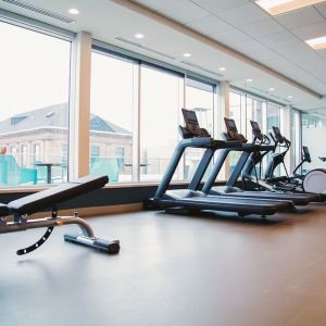 Fully equipped fitness center at the Hilton Garden Inn Fredericton.