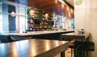 Hotel bar with lounge area at the Hilton Garden Inn Fredericton.